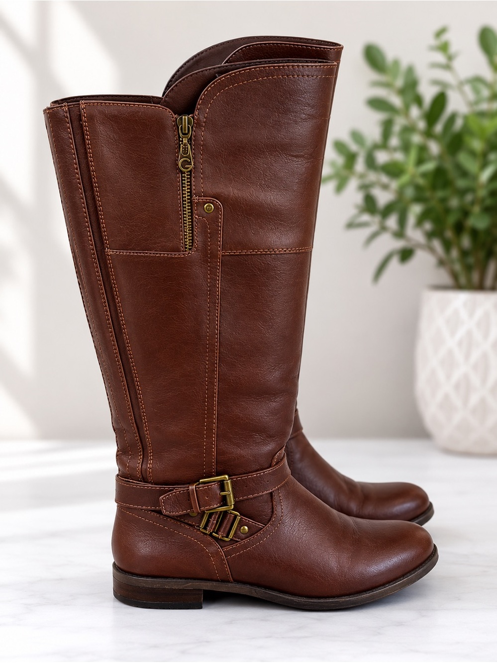 G by Guess Brown Over-the-Knee Riding Boots